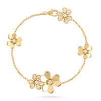 [LUXE]PULSERA FRIVOLE DE ORO CON 5 FLORES
