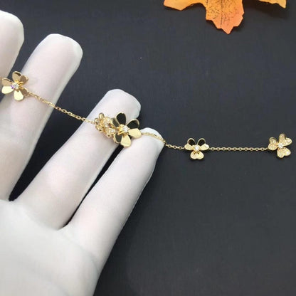 [LUXE]PULSERA FRIVOLE DE ORO CON 5 FLORES