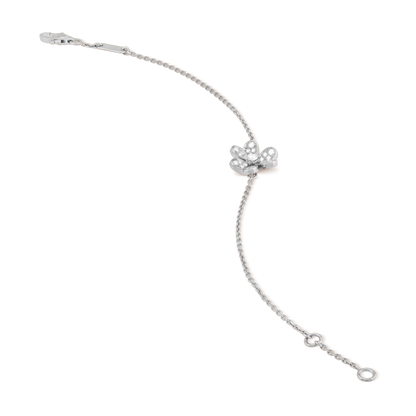 [LUXE]FRIVOLE PULSERA DE FLOR DE PLATA CON DIAMANTES 