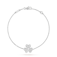[LUXE]FRIVOLE PULSERA DE FLOR DE PLATA CON DIAMANTES 