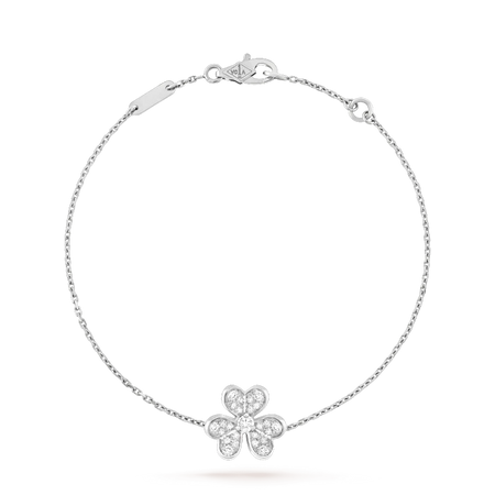 [LUXE]FRIVOLE PULSERA DE FLOR DE PLATA CON DIAMANTES 