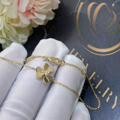 [LUXE]FRIVOLE PULSERA DE MALAQUITA ROSA CON FLOR DE ORO