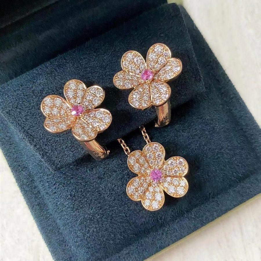 [LUXE]FRIVOLE ROSE GOLD FLOWER DIAMOND NECKLACE