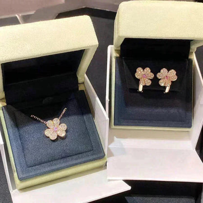 [LUXE]FRIVOLE COLLAR DE FLOR DE ORO ROSA CON DIAMANTES