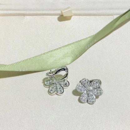 [LUXE]FRIVOLE SILVER FLOWER DIAMOND EARRINGS