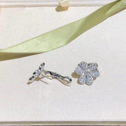 [LUXE]FRIVOLE SILVER FLOWER DIAMOND EARRINGS