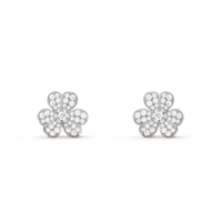 [LUXE]FRIVOLE SILVER FLOWER DIAMOND EARRINGS