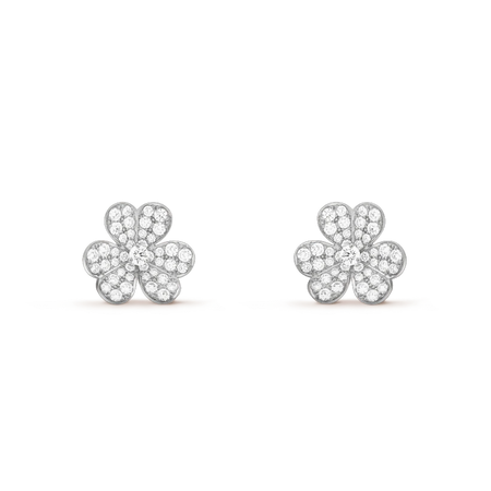 [LUXE]FRIVOLE SILVER FLOWER DIAMOND EARRINGS