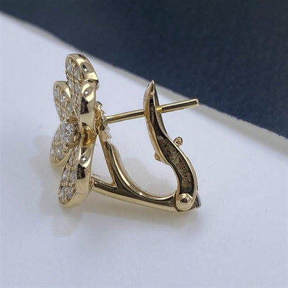 [LUXE]FRIVOLE GOLD FLOWER DIAMOND EARRINGS