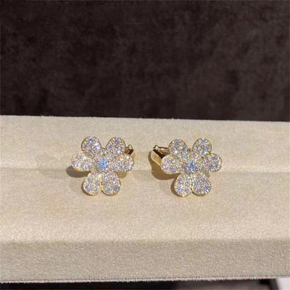[LUXE]FRIVOLE GOLD FLOWER DIAMOND EARRINGS