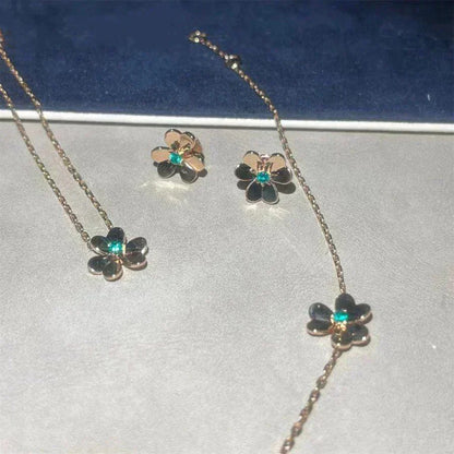 [LUXE]FRIVOLE  FLOWER MALACHITE EARRINGS