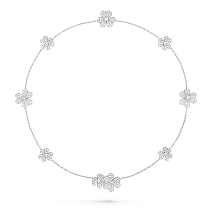 [LUXE]FRIVOLE COLLAR DE PLATA DE 9 FLORES