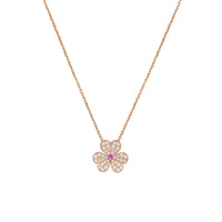 [LUXE]FRIVOLE COLLAR DE FLOR DE ORO ROSA CON DIAMANTES