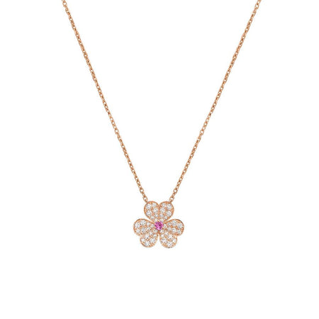 [LUXE]FRIVOLE COLLAR DE FLOR DE ORO ROSA CON DIAMANTES