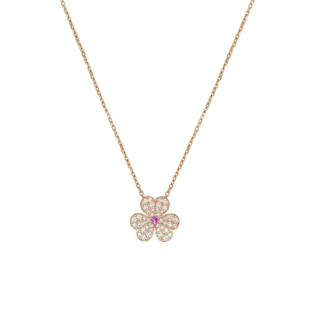 [LUXE]FRIVOLE ROSE GOLD FLOWER DIAMOND NECKLACE
