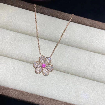 [LUXE]FRIVOLE COLLAR DE FLOR DE ORO ROSA CON DIAMANTES