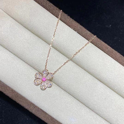 [LUXE]FRIVOLE COLLAR DE FLOR DE ORO ROSA CON DIAMANTES