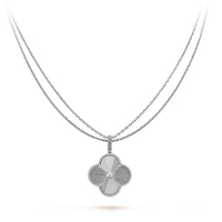 [LUXE] COLLAR DE TRÉBOL GRANDE DE PLATA DE 25 MM