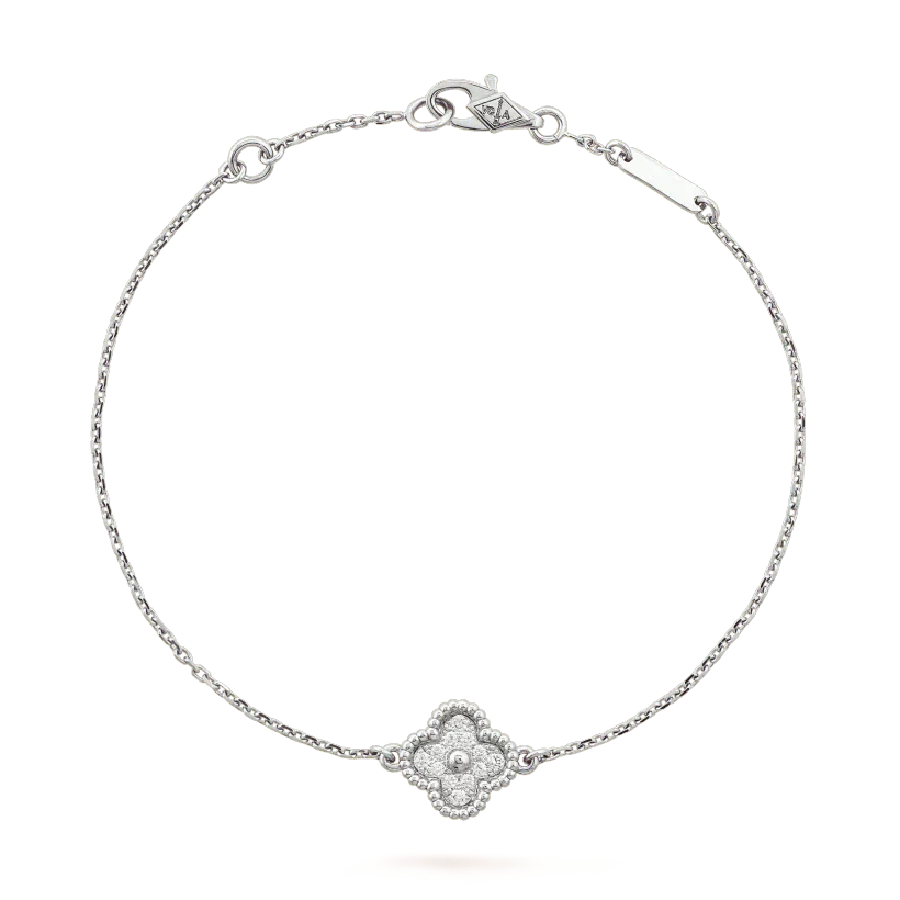 [LUXE]CLOVER  SINGLE FLOWER BRACELET SILVER