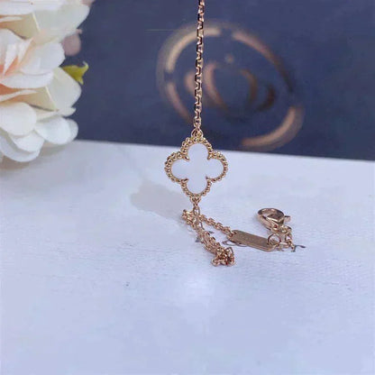 [LUXE] Clover White Mother-of-Pearl & JUSTE Bracelet Stack Set