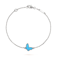 [LUXE]BUTTERFLY TURQUOISE BUTTERFLY BRACELET SILVER