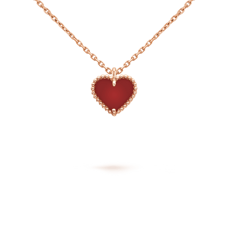 [LUXE]COLLAR DE CORAZÓN DE CORNALINA DE TRÉBOL DE MOLINO