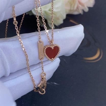 [LUXE]COLLAR DE CORAZÓN DE CORNALINA DE TRÉBOL DE MOLINO