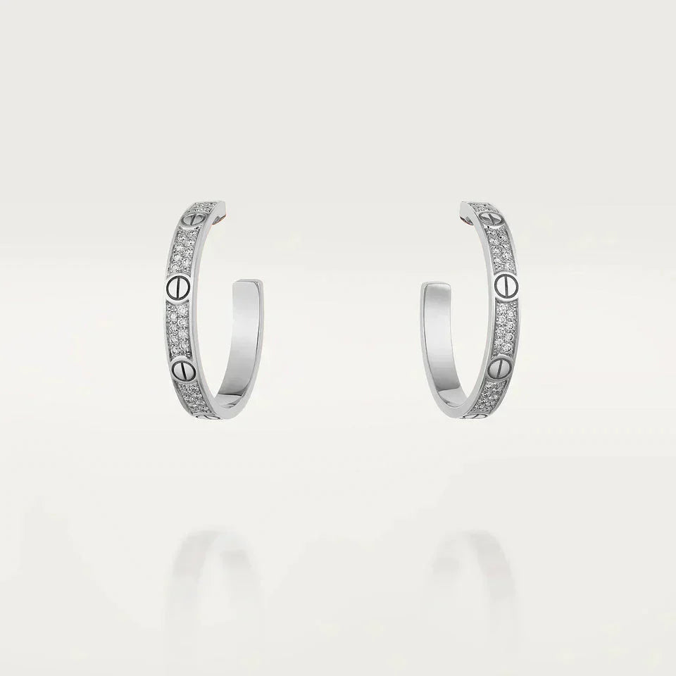 [LUXE] PENDIENTES DE ARO DE PLATA CON DIAMANTES LOVE
