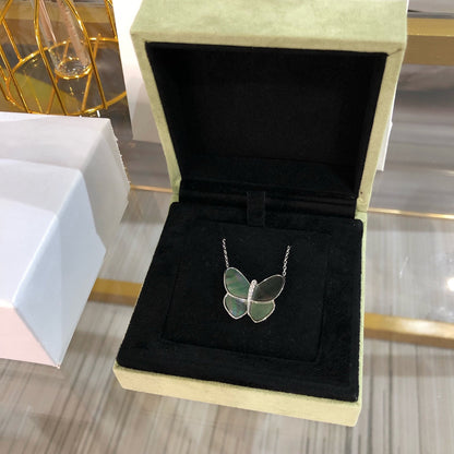 [LUXE] COLLAR GRANDE DE MARIPOSA CON COLGANTE DE PLATA Y DIAMANTES