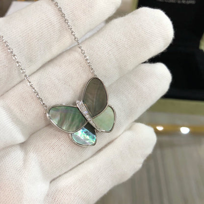 [LUXE] COLLAR GRANDE DE MARIPOSA CON COLGANTE DE PLATA Y DIAMANTES