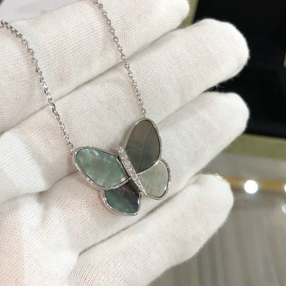 [LUXE] COLLAR GRANDE DE MARIPOSA CON COLGANTE DE PLATA Y DIAMANTES