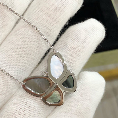 [LUXE] COLLAR GRANDE DE MARIPOSA CON COLGANTE DE PLATA Y DIAMANTES