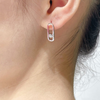 [LUXE] MOVE UNO SMALL 1 DIAMOND EARRINGS