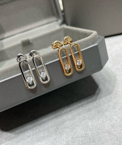 [LUXE] MOVE UNO SMALL 1 DIAMOND EARRINGS