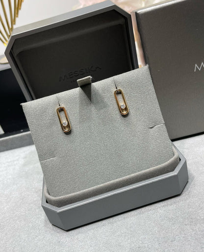 [LUXE] MOVE UNO SMALL 1 DIAMOND EARRINGS