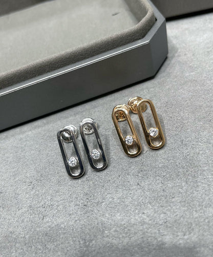[LUXE] MOVE UNO SMALL 1 DIAMOND EARRINGS