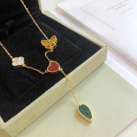 [LUXE] COLLAR DE ORO ROSA CON 4 MOTIVOS LUCKY SPRING