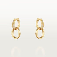[LUXE] LOVE 3.3MM DANGLE HALF DIAMOND EARRINGS