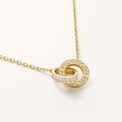[LUXE] LOVE  FULL DIAMOND PENDANT NECKLACE