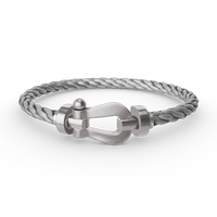 [LUXE]FORCE PULSERA DE HERRADURA GRANDE SIN DIAMANTES PLATA