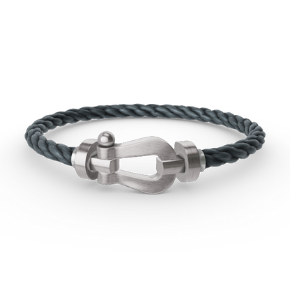 [LUXE]FORCE PULSERA DE HERRADURA GRANDE SIN DIAMANTES PLATA