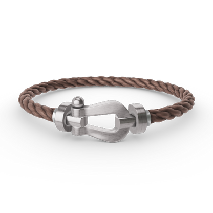 [LUXE]FORCE PULSERA DE HERRADURA GRANDE SIN DIAMANTES PLATA