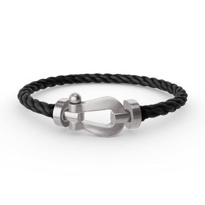 [LUXE]FORCE PULSERA DE HERRADURA GRANDE SIN DIAMANTES PLATA