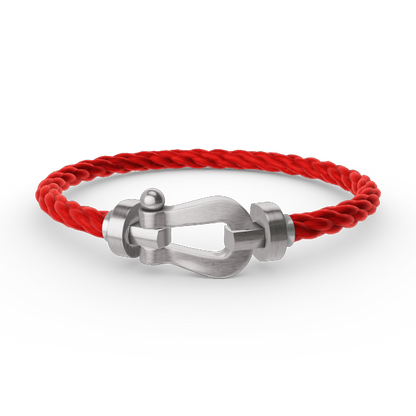 [LUXE]FORCE PULSERA DE HERRADURA GRANDE SIN DIAMANTES PLATA
