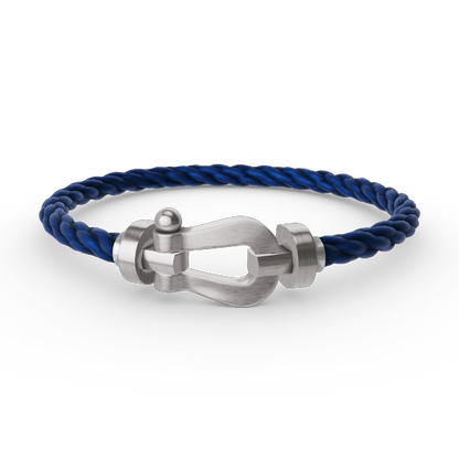 [LUXE]FORCE PULSERA DE HERRADURA GRANDE SIN DIAMANTES PLATA