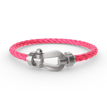 [LUXE]FORCE PULSERA DE HERRADURA GRANDE SIN DIAMANTES PLATA