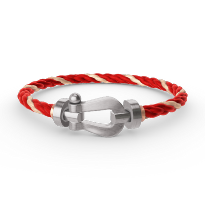 [LUXE]FORCE PULSERA DE HERRADURA GRANDE SIN DIAMANTES PLATA