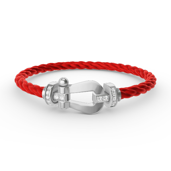 [LUXE]FORCE PULSERA DE MEDIO DIAMANTE CON HERRADURA GRANDE EN PLATA