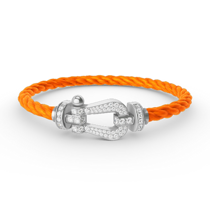 [LUXE]FORCE PULSERA DE HERRADURA GRANDE CON DIAMANTES EN PLATA