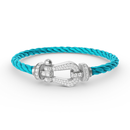 [LUXE]FORCE PULSERA DE HERRADURA GRANDE CON DIAMANTES EN PLATA
